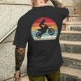 Vintage Motocross Player Retro Style Color 70S 80S Sport Fan Men's T-shirt Back Print Gifts for Him