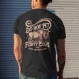Vintage Do Not Pet The Fluffy Cows Mens Back Print T-shirt Gifts for Him