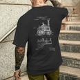 Vintage Patent Print 1880 Steam Traction Engine Gif Men's T-shirt Back Print Gifts for Him