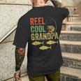 Vintage Reel Cool Grandpa Father's Day Grandfather Fishing Men's T-shirt Back Print Gifts for Him
