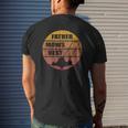 Vintage Sunset Lawn Mower Father Mows Best Silhouette Mens Back Print T-shirt Gifts for Him