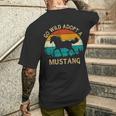 Vintage Sunset Wild Mustang Horse Go Wild Adopt A Mustang Men's T-shirt Back Print Gifts for Him