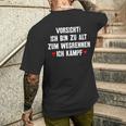 Vorsicht Ich Bin Zu Alt Zum Wegrennen Ich Kämpf T-Shirt mit Rückendruck Geschenke für Ihn