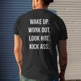 Wakeup Workout Look Hot Kickass Gym Fitness Mens Back Print T-shirt Gifts for Him