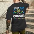 I Wear Blue For My Cousin Autism Awareness Support Men's T-shirt Back Print Gifts for Him