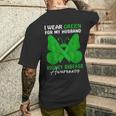 I Wear Green For My Husband Kidney Disease Awareness Day Men's T-shirt Back Print Gifts for Him