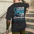 I Wear Light Blue For My Grandpa Prostate Cancer Awareness Men's T-shirt Back Print Gifts for Him