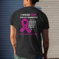 I Wear Pink For My Daughter Breast Cancer Awareness Mens Back Print T-shirt Gifts for Him