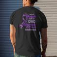 I Wear Purple For My Dad Pancreatic Cancer Mens Back Print T-shirt Gifts for Him