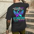 I Wear Teal And Purple For My Brother Suicide Prevention Men's T-shirt Back Print Gifts for Him