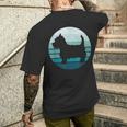 West Highland Terrier Westie Blue Retro Moon T-Shirt mit Rückendruck Geschenke für Ihn