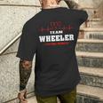 Wheeler Surname Family Name Team Wheeler Lifetime Member Men's T-shirt Back Print Gifts for Him