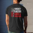 Whiskey Bacon Guns Freedom On Back Us Flag Dad Grandpa Mens Back Print T-shirt Gifts for Him