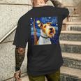 Wire Fox Terrier Noche Estrellada – Wire Fox Terrier Camiseta Hombre Estampado Espalda Regalos para él