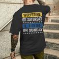 Wolverine On Saturday Lion On Sunday Detroit Men's T-shirt Back Print Gifts for Him