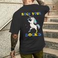 World Down Syndrome Day Rock Your Socks Unicorn Men's T-shirt Back Print Gifts for Him