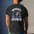 World's Okayest Step-Dad Stepdad Mens Back Print T-shirt Gifts for Him