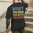 Wyatt The Man The Myth The Legend First Name Wyatt Men's T-shirt Back Print Gifts for Him