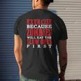 Zombie Runningfor Runners Gym Rats Keep Fit Mens Back Print T-shirt Gifts for Him
