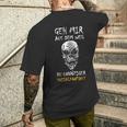 Zombie Skull Kurzärmliges Herren-T-Kurzärmliges Herren-T-Shirt - Vermeide unnötigen Sozialkontakt, Lustiges Motiv Geschenke für Ihn