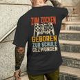 Zum Zocken Geboren Zur Schule Gezwungen Gamer T-Shirt mit Rückendruck Geschenke für Ihn