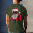 African American Santa Claus Family Christmas Black Men's T-shirt Back Print Gifts for Him
