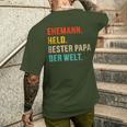 Bester Papa Der Welt Husband Hero Father's Day Christmas T-Shirt mit Rückendruck Geschenke für Ihn