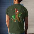 Bigfoot Christmas Tree Lights Xmas Boys Sasquatch Lovers Men's T-shirt Back Print Gifts for Him