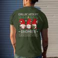 Chillin With My Gnomies Christmas Family Friend Gnomes Men's T-shirt Back Print Gifts for Him