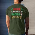 Here Comes Santa Paws Christmas Pajama X-Mas Dog Lover Puppy Men's T-shirt Back Print Gifts for Him