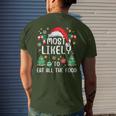 Most Likely To Eat All The Food Family Xmas Holiday Men's T-shirt Back Print Gifts for Him