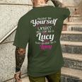 Lucy Name Personalized Christmas Present Her Men's T-shirt Back Print Gifts for Him