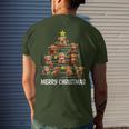 Merry Christmas Highland Cow Western Xmas Tree Pajama Men's T-shirt Back Print Gifts for Him