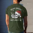 Retro Dead Inside But Jolly Af Skeleton Christmas Lights Men's T-shirt Back Print Gifts for Him