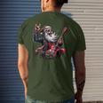 Santa Claus Guitar Player Rock & Roll Christmas Men's T-shirt Back Print Gifts for Him