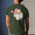 Vintage Pink Santa Claus Water Color Pink Christmas Men's T-shirt Back Print Gifts for Him