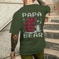 Xmas Papa Bear Pyjama Rot Büffel Plaid Eisbär Weihnachten T-Shirt mit Rückendruck Geschenke für Ihn