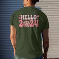 Year End Party Merry Christmas Happy New Year Hello 2024 Men's T-shirt Back Print Gifts for Him