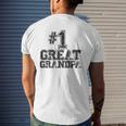 1 Great Grandpa Number One Sports Father's Day Mens Back Print T-shirt Gifts for Him