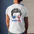 4Th Of July Tee Dad Life Sunglasses American Flag Mens Back Print T-shirt Gifts for Him