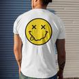 70S Yellow Smile Face Cute Happy X Eyes Smiling Face Men's T-shirt Back Print Gifts for Him