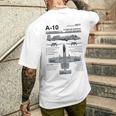 A-10 Thunderbolt Ii Warthog Military Jet Spec Diagram Men's T-shirt Back Print Gifts for Him