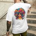 Afro Hair Natural Black History Pride Black Melanin Men's T-shirt Back Print Gifts for Him