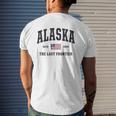 Alaska American Flag Veteran Military Usa Mens Back Print T-shirt Gifts for Him