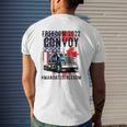 American Flag Canada Flag Freedom Convoy 2022 Trucker Driver Mens Back Print T-shirt Gifts for Him