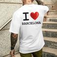 Avec Inscription I Love Barcelona Et Cœur T-shirt imprimé au dos Cadeaux pour lui