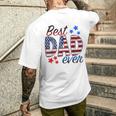 Best Dad Ever With Us American Flag Fathers Day Dad Lover Men's T-shirt Back Print Gifts for Him