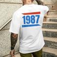 Birthday 1987 Vintage Retro Style Men's T-shirt Back Print Gifts for Him