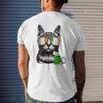 Black Cat St Patricks Day Tshirt Kitty Kitten Lover Drinking Mens Back Print T-shirt Gifts for Him