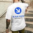 Blue Ski Slope Is Done Ski Beginner Ski School T-Shirt mit Rückendruck Geschenke für Ihn